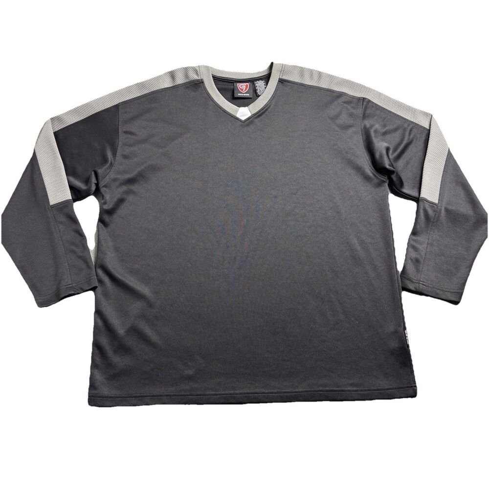 Gear Seven Mens XL Athletic Shirt Black Gray Colorblock Long Sleeve Training EUC